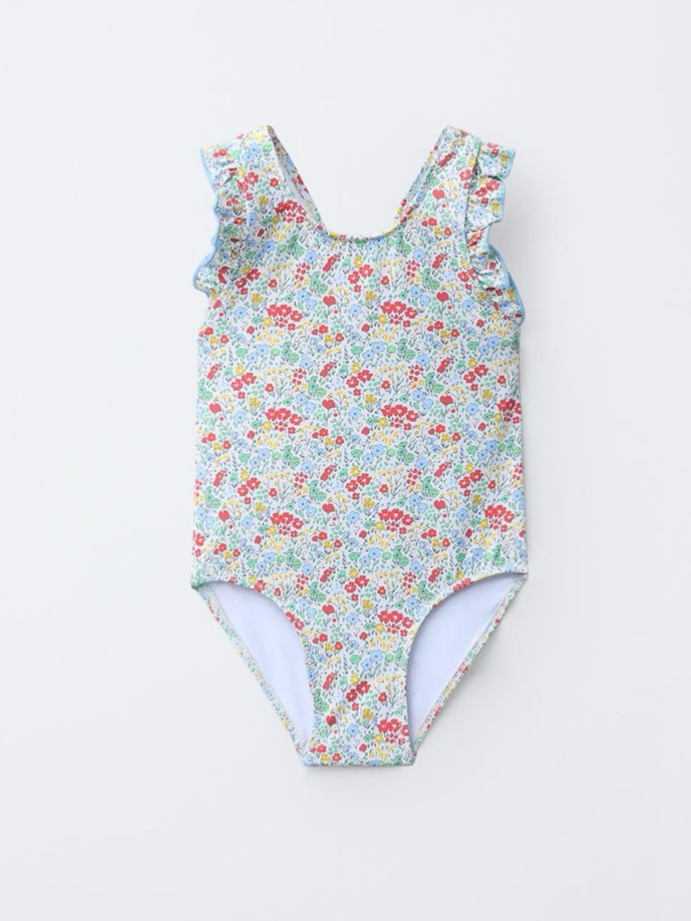 ZARA RUFFLED FLORAL SWIMSUIT